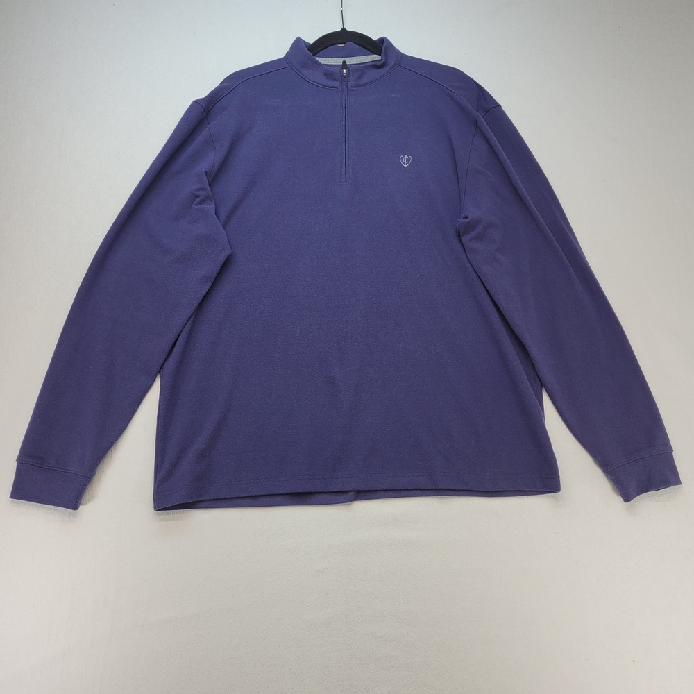 Johnnie-O Quarter Zip Pullover Mens Large Blue Mock Neck Long Sleeve Stretch
